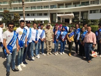 طلاب جامعة بنها يزورون مصابي القوات المسلحة بالمعادي العسكرى